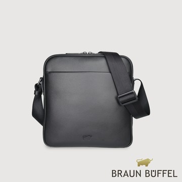 【BRAUN BUFFEL】海斯-TW1 直式斜背包-黑色(德國小金牛台灣總代理)/BF711-17-BK