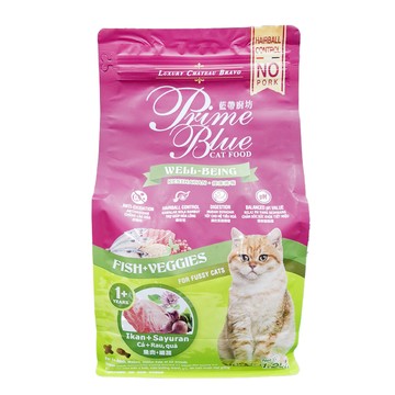 LCB 藍帶廚坊 健康挑嘴貓糧 化毛配方  魚肉 + 纖蔬  1.2kg  1袋