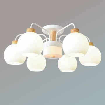 白玉玻璃造型半吸頂燈 36-61003