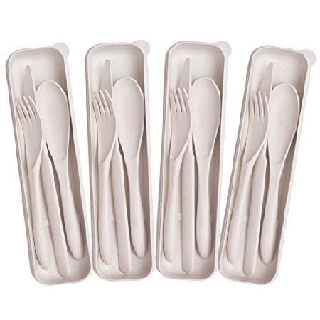 Portable Cutlery Set Reusable Travel Utensils Wheat Straw - Temu