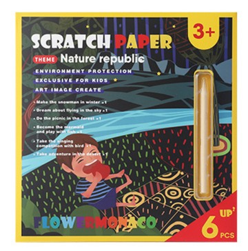 FLOWER MONACO 炫彩童話故事刮畫包 6張刮畫紙  自然樂園  1個