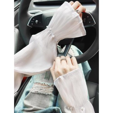 冰絲防曬袖套女2025新款防紫外線蕾絲冰袖司機開車護手臂套袖夏季