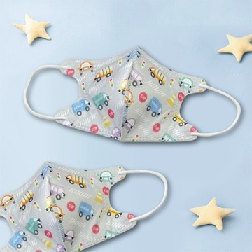 天心/醫療口罩/5~12歲/兒童立體30入/卡通車車