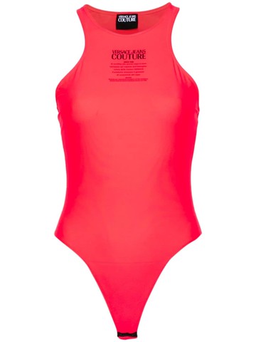 Versace Jeans Couture - logo-print racerback body - women - Elastane/Polyamide - 36 - Pink