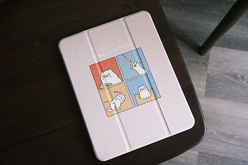 Happy Cat Happy Life 防摔皮革IPAD保護套 三折款附筆槽位