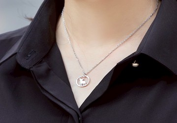 吉娃娃項鍊 - 狗狗小印章系列-抗敏醫療鋼