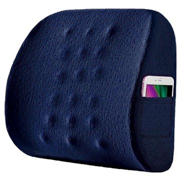 西格傢飾 雙口袋護腰記憶棉靠枕  35 x 10 x 40cm  藍色