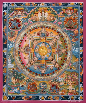 普遍曼陀羅象徵性唐卡藝術品