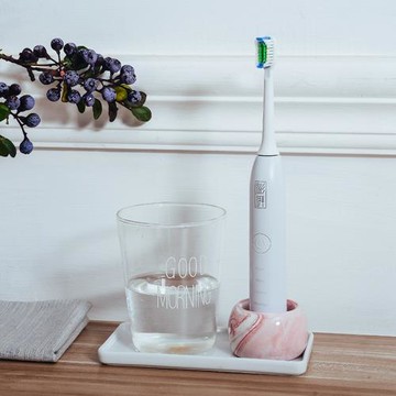 洗手臺大理石紋陶瓷電動牙刷架衛生間瀝水底座架牙刷插牙刷托放置