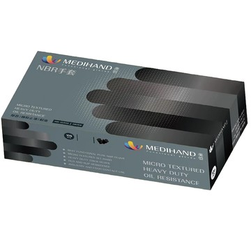 MEDIHAND 美恆 NBR手套 微粒止滑 厚款手套  黑色  XL  1盒