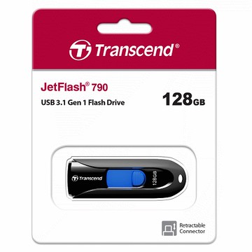 創見 Transcend JF790 128G 黑色 USB3.1 無蓋伸縮碟