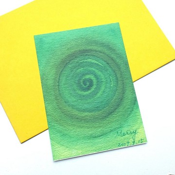 明信片 綠色漩渦