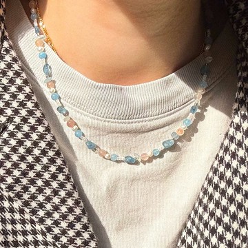 Found.Myth 提升自信 增強思考 天然海藍寶 珍珠 紫羅蘭石項鍊