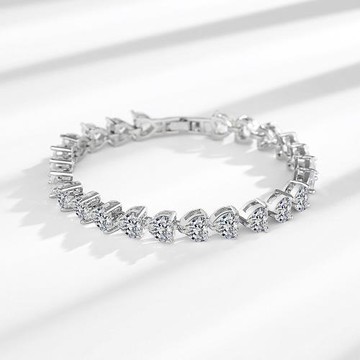 直播輕奢時尚滿鉆鋯石愛心拼接手鏈個性手環氣質百搭高級感手飾女