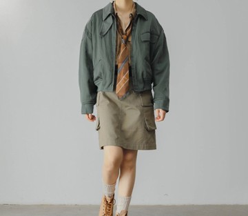 美式復古 少女飛行員加棉廓形寬鬆短款夾克外套