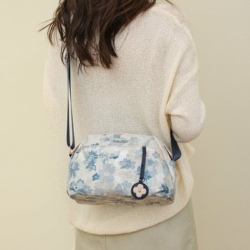 女士尼龍斜背包側背包 休閑百搭斜挎包女大容量單肩包出游時尚媽媽包女尼龍布包中年女包