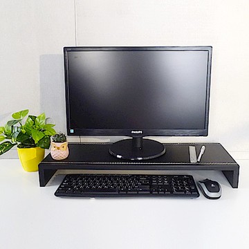 LOGIS｜兩入組  防潑水 馬鞍皮桌上架 置物架 鍵盤架 液晶螢