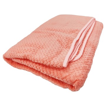 小麥購物 C549 菠蘿格珊瑚絨浴巾 140 x 70cm  櫻花粉  1條  1條