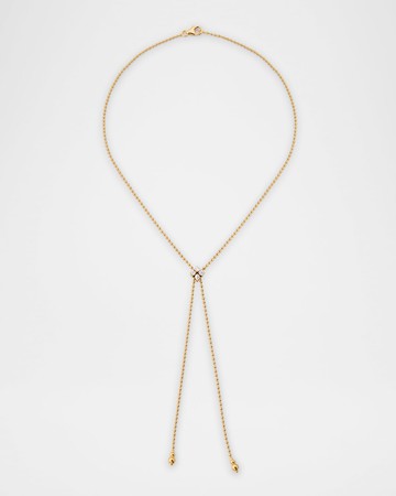 Love In Verona 18K Yellow Gold Diamond Flower Lariat Necklace