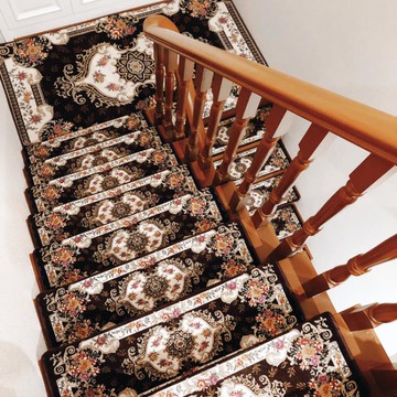 樓梯踏步墊免膠自粘加厚歐式實木家用防滑腳踏墊樓梯地毯踏步墊 雙11全館免運