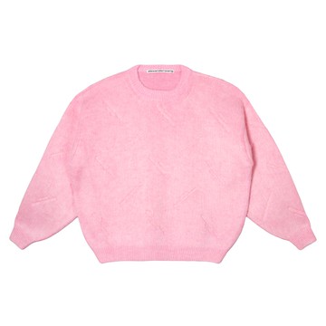 alexanderwang 凹刻Logo拉絨圓領上衣