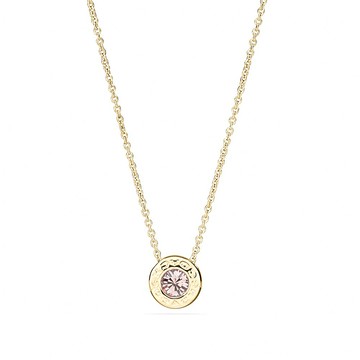 COACH Open Circle Stone 圓形單鑽項鍊(金)