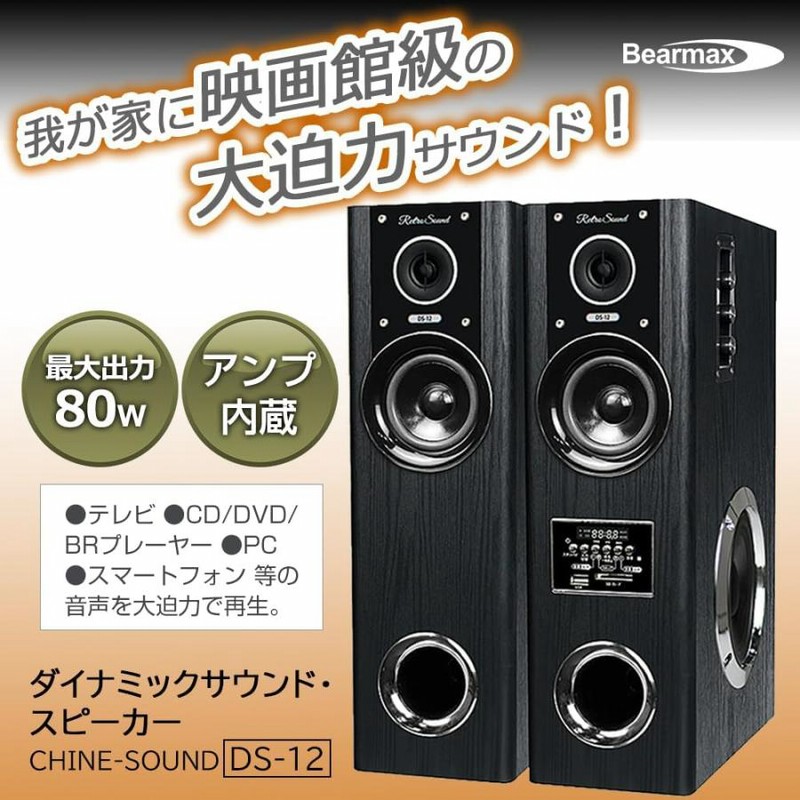迫力のダイナミックサウンドスピーカー DS-12 アンプ内蔵スピーカー 