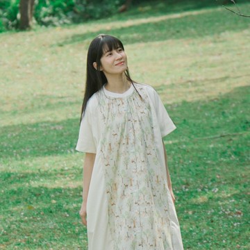印花樂X連俞涵 無領襯衫罩衫洋裝/山羌之森/白晝/山羌閱覽室
