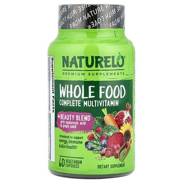 NATURELO, 全食完整多維生素 + 美容混合物素食膠囊，60 粒