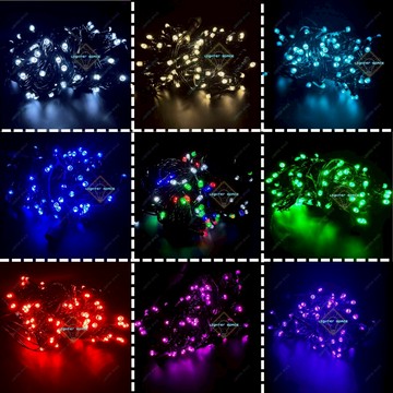 【 台灣現貨】LED聖誕燈10米(極亮) 多色可選 防水 黑線 串燈 聖誕裝飾 庭院 可串接 Xmas light