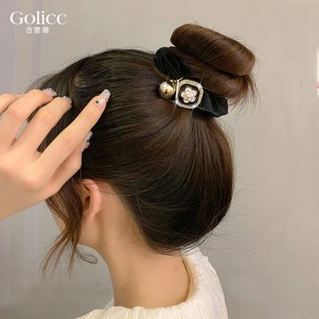 【Gulicc】古莉可 法式小香風山茶花大腸髮圈(髮飾 頭飾 髮帶 髮圈 飾品 馬尾 生日禮物 情人節 母親節 七夕)