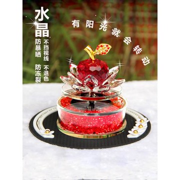 汽車水晶蓮花香水太陽能香薰女神款車內裝飾高檔車載創意擺件網紅