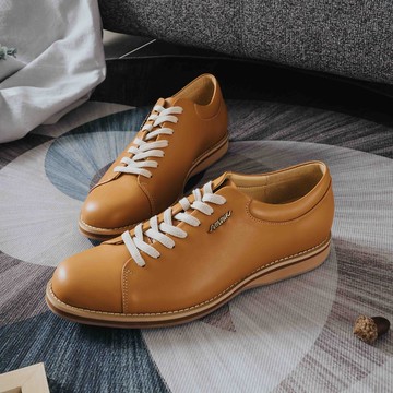 【獨家專利】MIT氣墊休閒鞋。真皮。大地棕5162