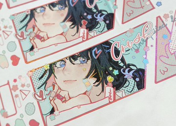 星砂 少女の瞳 ゆらぐ 気持ち 漫畫風 PET 和紙膠帶 貝殼光