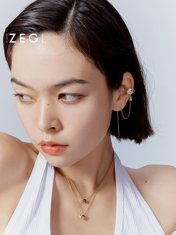 ZENGLIU星星耳線耳釘女耳骨夾一體長款不對稱耳環高級感星球耳飾