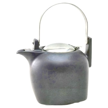 ZERO JAPAN 京都茶壺 陶瓷不鏽鋼材質 附濾網提壺把手  自然黑  950ml  1個