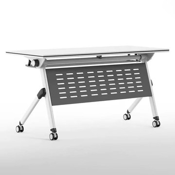 折疊會議桌可移動辦公桌簡易拼接長條桌帶輪多功能折疊培訓課桌椅[DD030109]