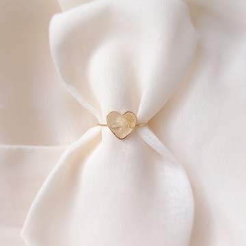 小心型戒指 天然石心型戒指 NO.06（黃水晶，均碼）