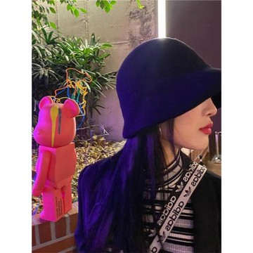 日本西太后漁夫女帽漁夫帽秋冬土星刺繡羊毛帽子復古顯臉小盆帽潮