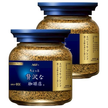 AGF 微奢華咖啡店 香醇咖啡罐 藍金  80g  1入  2罐
