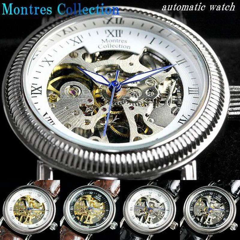 動作良好】 MONTRES COLLECTION 腕時計 手巻き メンズ 男性 - 腕時計