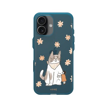 iPhone 17 Clear (相機按鈕) 夜幕藍 - 小犬工作室 The little K9s - I'm with you（貓款）