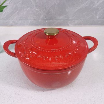 浮雕鑄鐵琺瑯鍋燉陶瓷煲湯陶瓷砂鍋加厚搪瓷無涂層不粘電磁爐通用