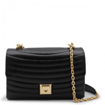 Ferragamo - Black Leather Crossbody Bag Uni