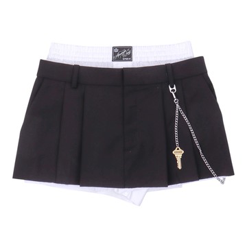 alexanderwang 黑色預造型金屬配飾迷你半身裙