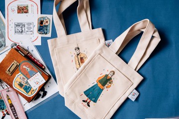 帆布袋系列 愛治文具房10週年 飲料袋 黃麻袋 雙背袋