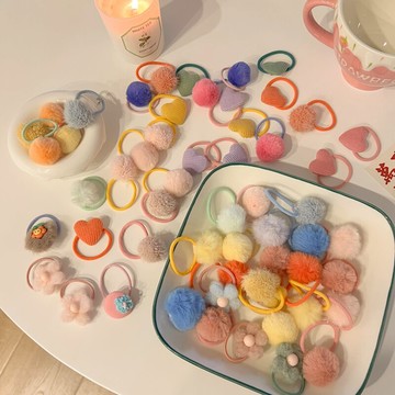 秋冬兒童新款毛絨小號發圈女童寶寶扎頭發繩小女孩可愛皮筋碎發夾