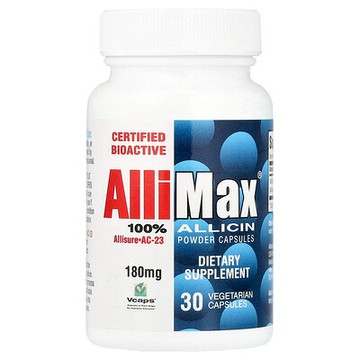 Allimax, 全 蒜素粉膠囊，180 毫克，30 個素食膠囊