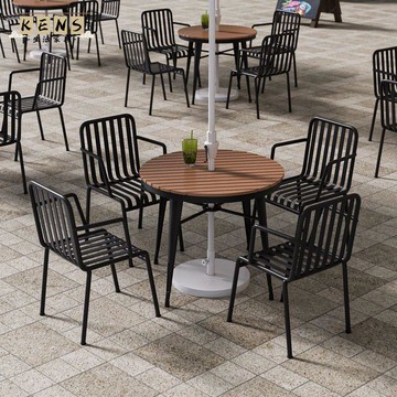 免運 可開發票 戶外桌椅組合 休閒桌椅 庭院桌椅 戶外塑木桌椅組合網紅奶茶店咖啡廳休閑桌椅室外庭院防水防曬桌椅工廠現貨直銷 售後保障 全館八折 店長新品推薦 5k1115