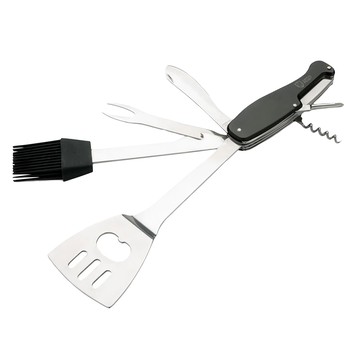 SWISS PEAK 7合1戶外烤肉工具組 材質:合金、矽膠  1組  黑色